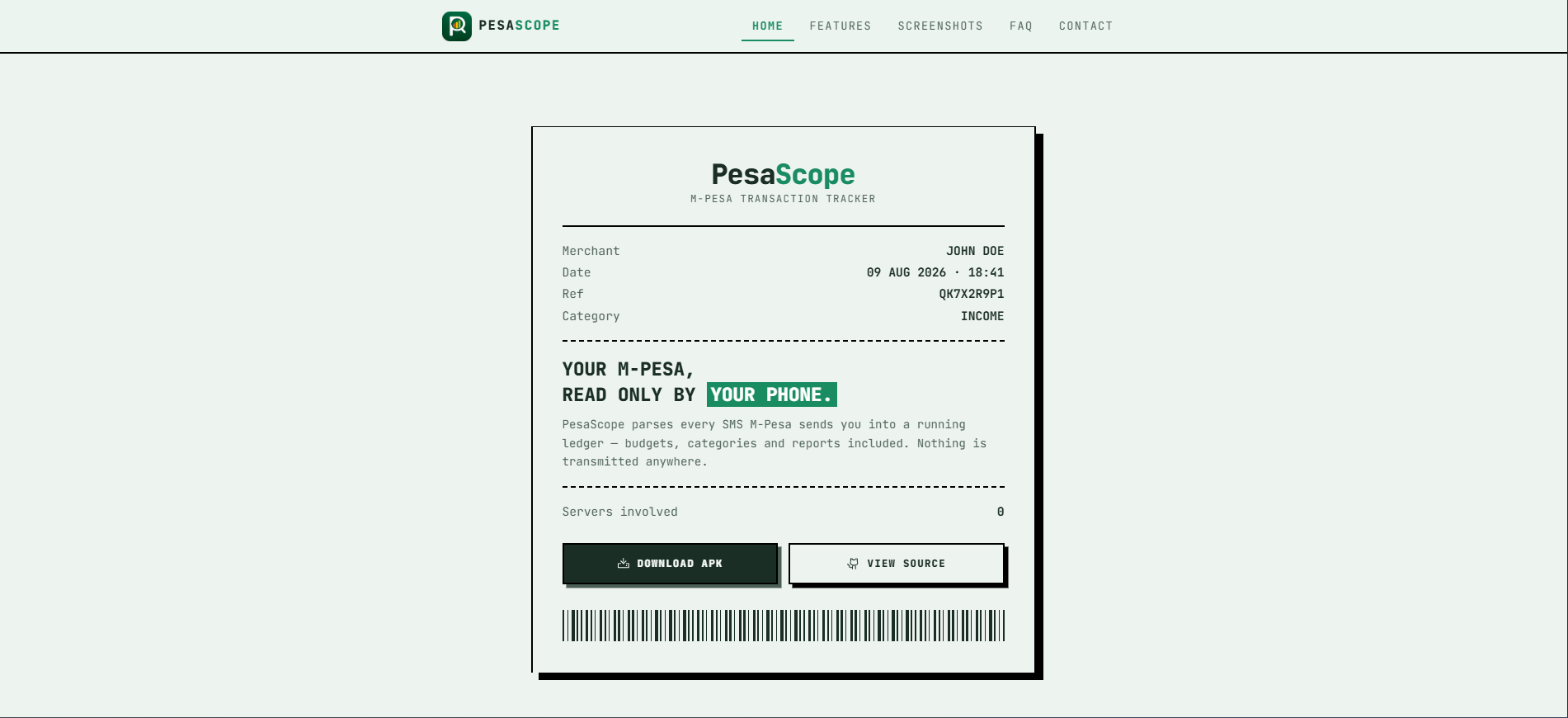 Pesascope Web