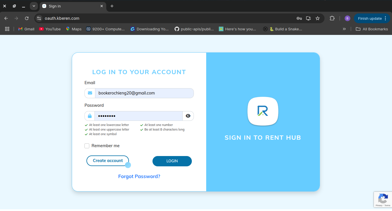 Central OAuth UI